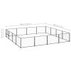 Dog Kennel Black 172.2 ftÂ² Steel