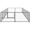 Dog Kennel Black 129.2 ftÂ² Steel