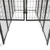 6.9 x 3.3 x 5.6 ft Dog Kennel with Waterproof Cover, Welded Wire Outdoor Dog Playpen, Black