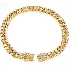 New Diamond Golden Dog Collar (Option: Gold-8inch 20cm)