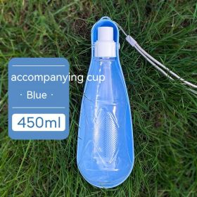 Pet Cups Outdoor Portable Folding (Option: Blue 450ml)