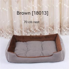 Kennel Pet Supplies Large Dog Bed (Option: Brown Stripes-50cm)