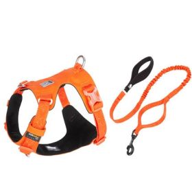 Large Pet Walking Dog Traction Rope Chest Strap (Option: Orange-XXS)