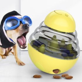 Leakage Food Feeder Tumbler Ball Balance Car Dog Toy (Option: Yellow Tumbler)