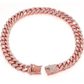 New Diamond Golden Dog Collar (Option: Rose Gold-8inch 20cm)