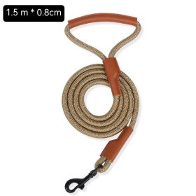 New Dog Breast Strap Saddle Pet Harness Breathable Reflective Dog Suspenders Pet Hand Holding Rope Wholesale (Option: Brown Leather Round Rope-S)