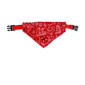 Pet's Saliva Towel Polyester Printed Small Dogcat Retractable Collar Triangular Binder (Option: Bright Red-L)