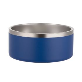 Stainless Steel Dog Bowl Inside And Outside 304 With Silica Gel Pad (Option: Dark Blue-100oz)