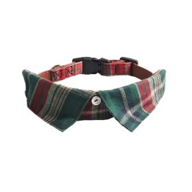 Pet Supplies Gentleman Dog Collar Bow Tie Detachable (Option: Christmas Green-S)