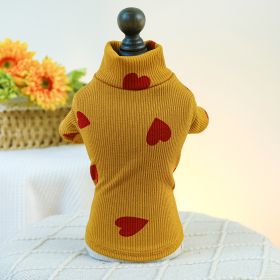 Pet Indoor And Outdoor Dog Cat Clothes Bottoming Shirt (Option: Turmeric-XS)