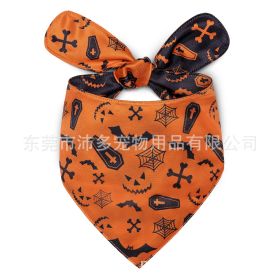 Pet Triangle Halloween Dog Saliva Towel Double Layer (Option: Halloween Bat AB Surface-M)