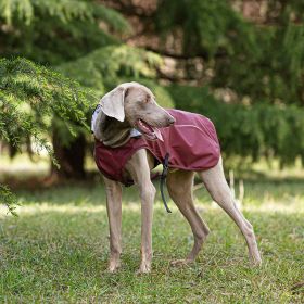 Pet Pu Raincoat Clothes Medium And Large Portable Universal (Option: Wine Red-M)