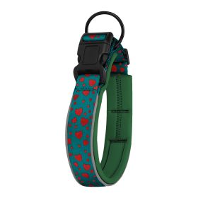 Pet Dog Reflective Polyester Collar (Option: Love Green-S)