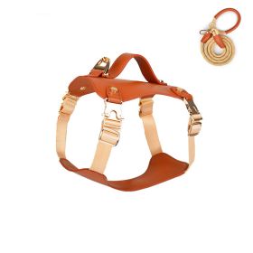 Outdoor Microfiber Vest Dog Leash Haulage Rope Package (Option: L-Red Brown)