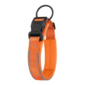 Pet Dog Reflective Polyester Collar (Option: Orange-S)