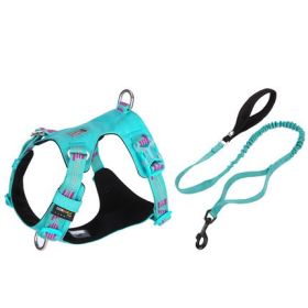 Large Pet Walking Dog Traction Rope Chest Strap (Option: Blue-XXS)