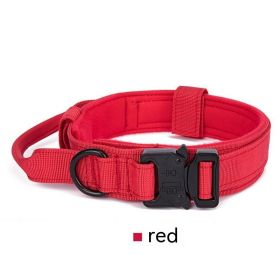 Outdoor Nylon Tactical Dog Collar (Option: Red Collar Black-M)