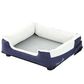 Pet Life "Dream Smart" Electronic Heating and Cooling Smart Pet Bed (Color: Navy)