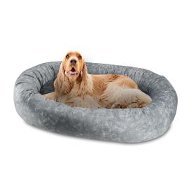 Arlee Orbit Oval Round Pet Dog Bed - Memory Foam - Chew Resistant - Large & Extra Large (choose your color) (Color: lightgray)