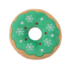 Pet Dog Plush Sound Toy (Option: Christmas Donut Green)