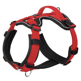 Breathable Reflective Explosion-proof Vest Dog Harness (Option: Black red-S)