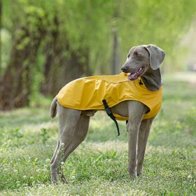 Pet Pu Raincoat Clothes Medium And Large Portable Universal (Option: Gold-L)