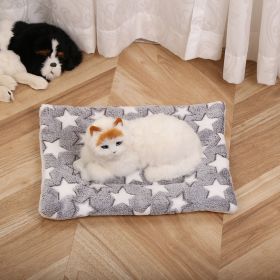 Pet Mat Warm Blanket Cartoon Double-sided Kennel (Option: Gray XINGX-Mat 50x60cm)