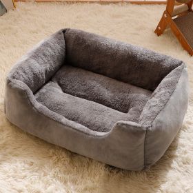 Warm Dog Doghouse Cathouse Cage Nest Large Dog Mat (Option: Light Gray Thick Warm-M)