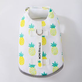 Animal-shaped Bee Dog Life Jacket Medium (Option: White Pineapple-L)