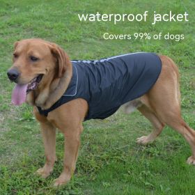 Dog Clothes Outdoor Shell Jacket Waterproof Raincoat (Option: 3XL-Black)