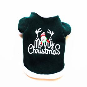 Pet Clothing Dog Warm Embroidery Christmas Style (Option: Green-S)