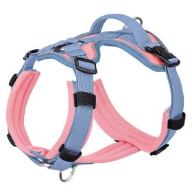 Breathable Reflective Explosion-proof Vest Dog Harness (Option: Pink Blue-XL)