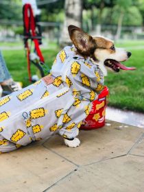 Short Leg Captain Golden Retriever Corgi Fully Wrapped Waterproof Raincoat Four-legged Dog Clothes (Option: Biscuits-2L)