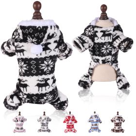 Puppy Clothes Super Soft Coral Fleece Pet Clothes Christmas Outfit (Option: Black-3XL)