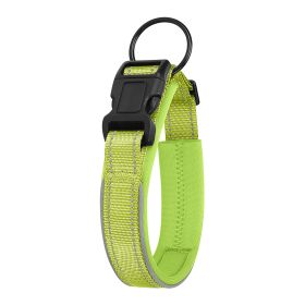 Pet Dog Reflective Polyester Collar (Option: Green-L)